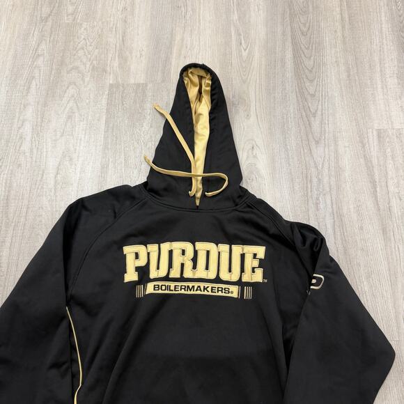 Pro Edge Purdue Boilermakers Hoodie Men's Medium Black Gold Sweatshirt NCAA - Picture 2 of 8